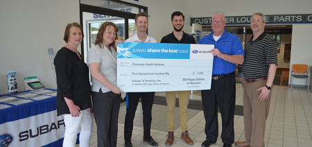 Bill Rapp Subaru of Norwich donates $4,650 to help local cancer patients
